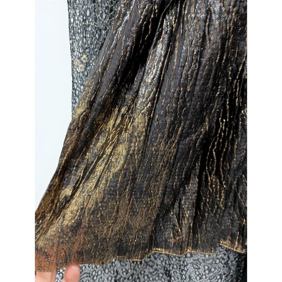 Vintage Y2K Arden B Womens Tank Top size XS Black Gold Hi Low Sheer Back Fairy - Picture 4 of 8